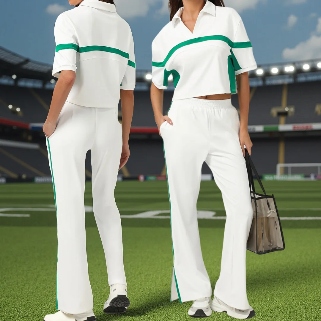 

New Tennis Suit Sports Fitness Quick-drying Golf Badminton Loose Top Wide-leg Pants Workout Clothing Gym Yoga Suits for Women