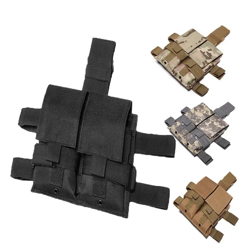 

Tactical Drop Leg Double M4 Magazine Pouch Molle Airsoft Paintball Hunting Gun Mag Holder Bag 5.56mm Rifle Bag
