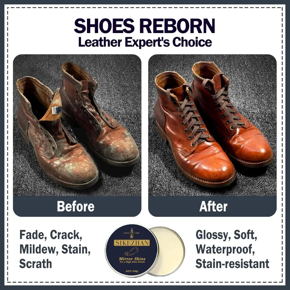 Krim Perawatan Sepatu Kulit Alami Transparan Tanpa Bau Melembabkan dan Memulihkan Sepatu Kulit Asli Anti Retak