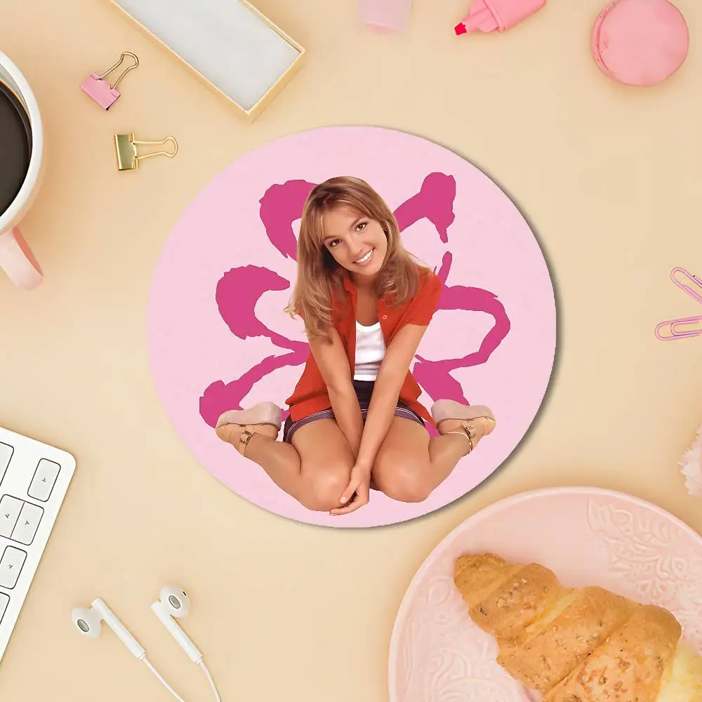 Singer B-Britney S-Spears Wooden Coasters  10cm Round Cosplay Fans Collect Friends Gifts - view 5