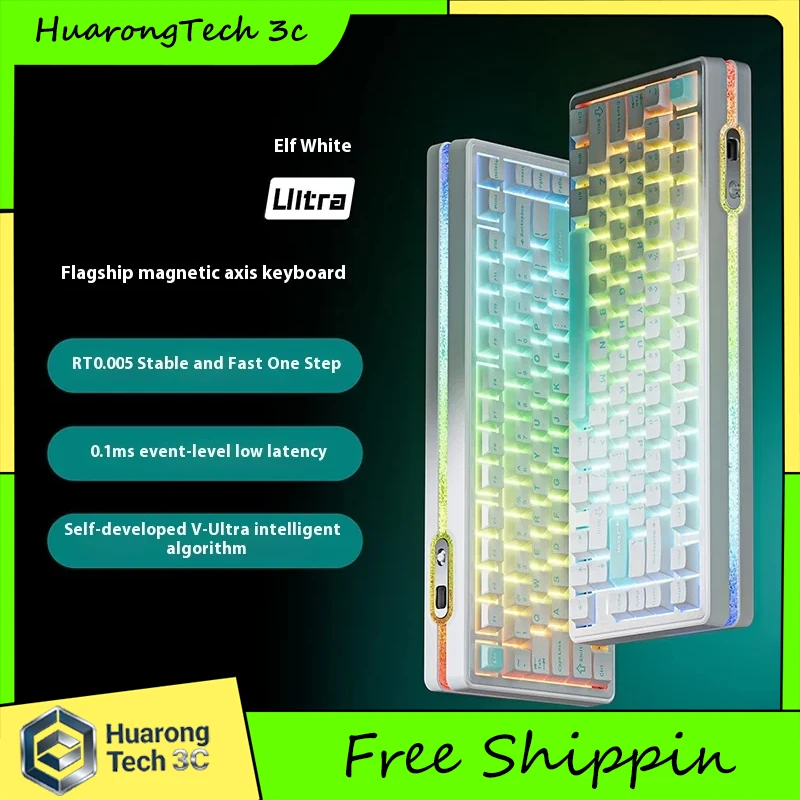

Neon Magnetic Axis Keyboard 75 Tri Mode Gasket Structure Customizable Gaming Rgb Game Computer Peripheral Hot Swappable