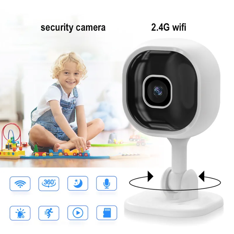 Wireless WiFi IP Camera, Função de Alarme de Detecção Móvel, Voice Intercom, Segurança Familiar, Baby Network, 2.4G, 1080p