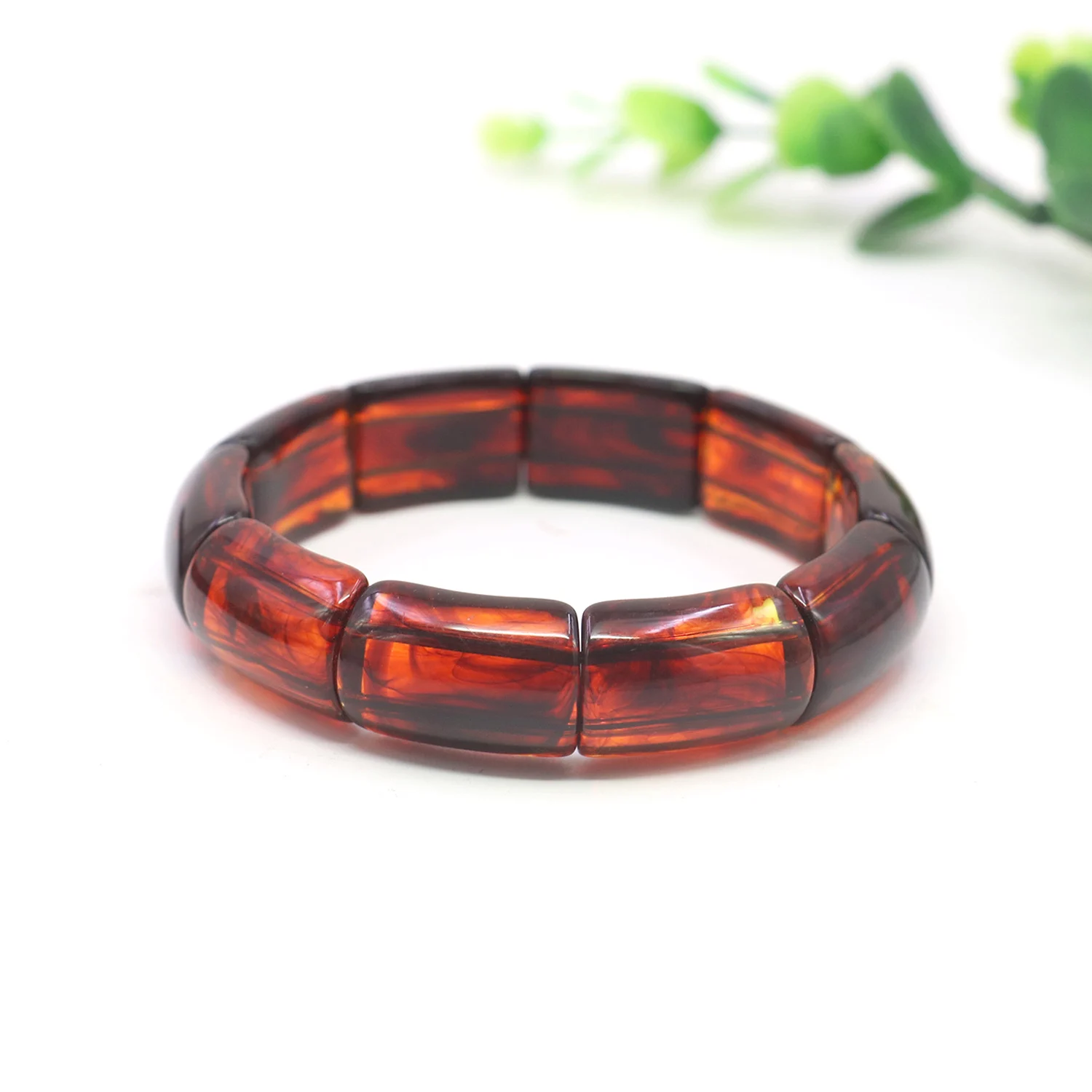 16X25mm Resin Bracelet Blood Red Elasticity Accessories Fashion Jewelry Making Design Gifts for Women Girlfriend Hand Wear