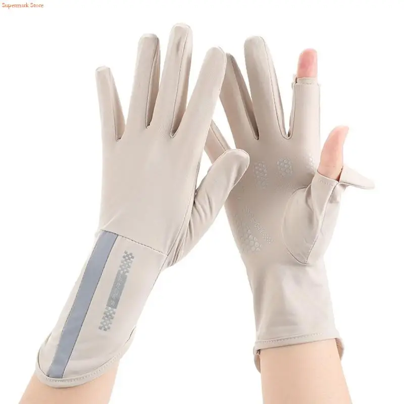 Q5WE Summer for Sun for Protection Gloves Outdoor Breathable Soft Ice Silk Sunblock G