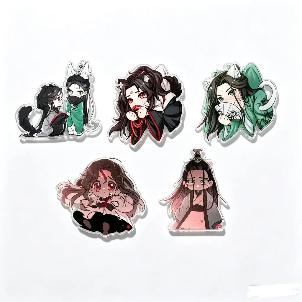 Anime Badge Tian Guan Ci Fu Mo Dao Zu Shi Cute Cartoon Acrylic Brooch Heaven Official’s Blessing Scum Villain Lapel Pins Jewelry