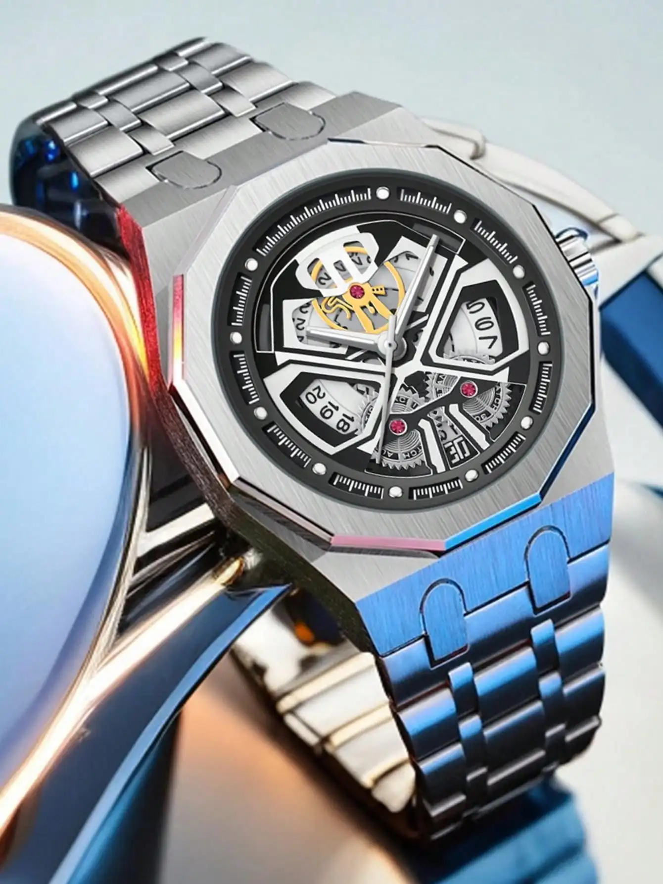 PINTIME Men's Waterproof Quartz Watch With Calendar And Night Light, Fashionable Business Wristwatch (Comes With 1 Watch Link Removal Tool)