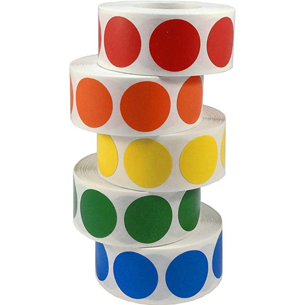 /Roll Office School Supplies Green Round 1 Inch Chroma Label Stickers Dot Labels Stickers Color Labels Stickers Mark stickers