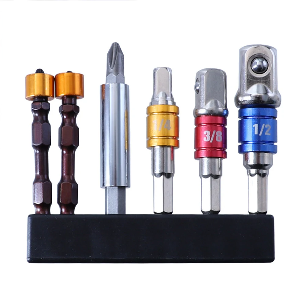 

6pcs Drill Socket Adapter Impact Drill Extension Drill Bits Bar Socket Adapter Hex Shank Square Head Drill Bit