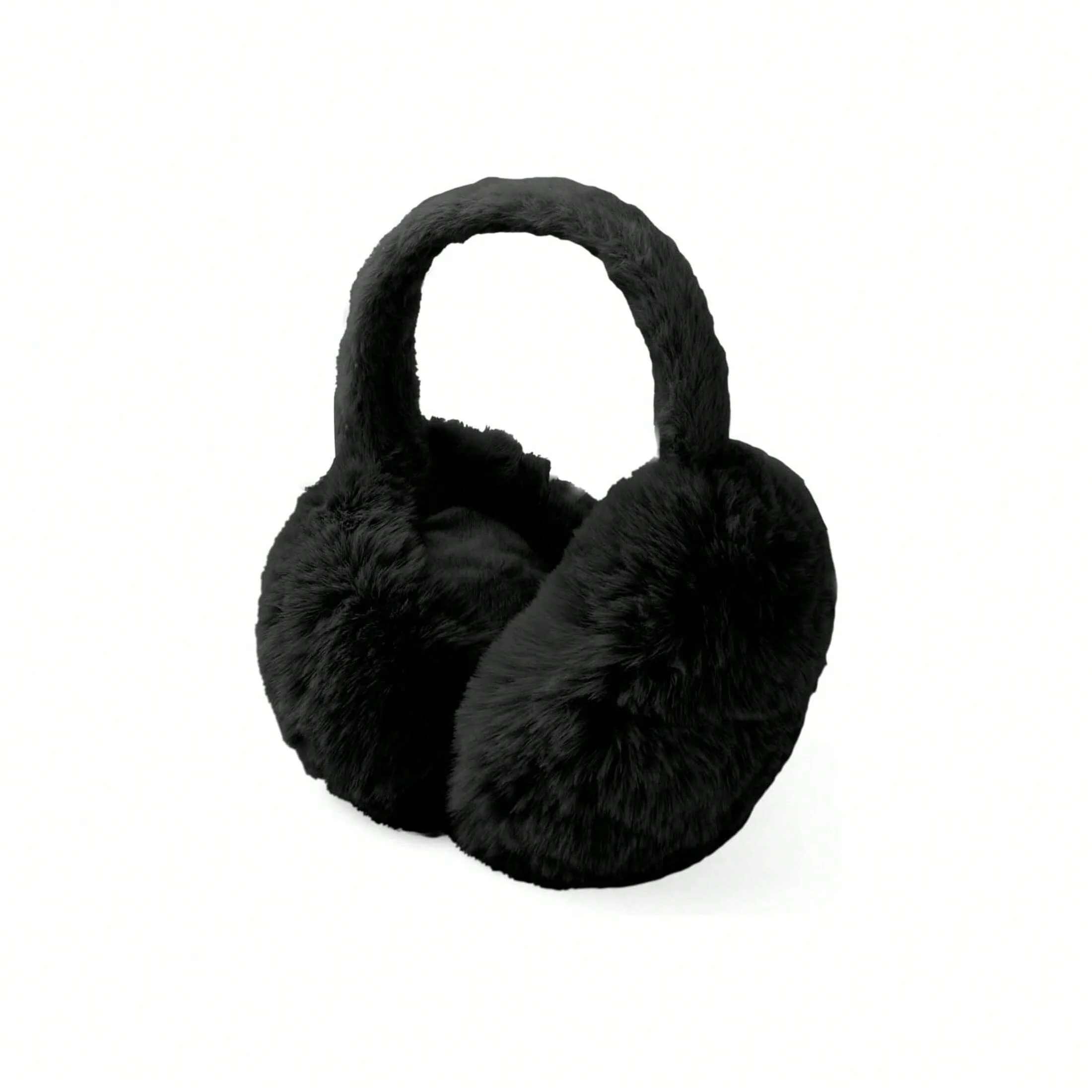 

Теплые плюшевые наушники унисекс — складной черный и белый цвет, незаменимый зимний аксессуар и отличный вариант подарка