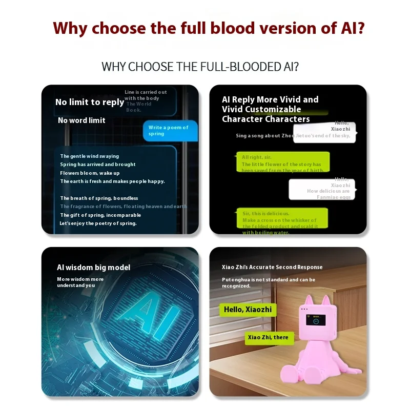 หุ่นยนต์ Xiaozhi Ai บทสนทนาอัจฉริยะหุ่นยนต์เสียงการสนทนาปรับแต่งเด็กหุ่นยนต์สหาย Deepseek ของขวัญคน