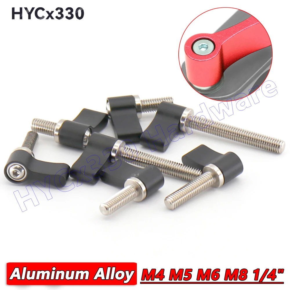 Thumb L Shape Screws Aluminum Alloy Bolts Adjustable Handle Knob Tighten Screw M4 M5 M6 M8 1/4