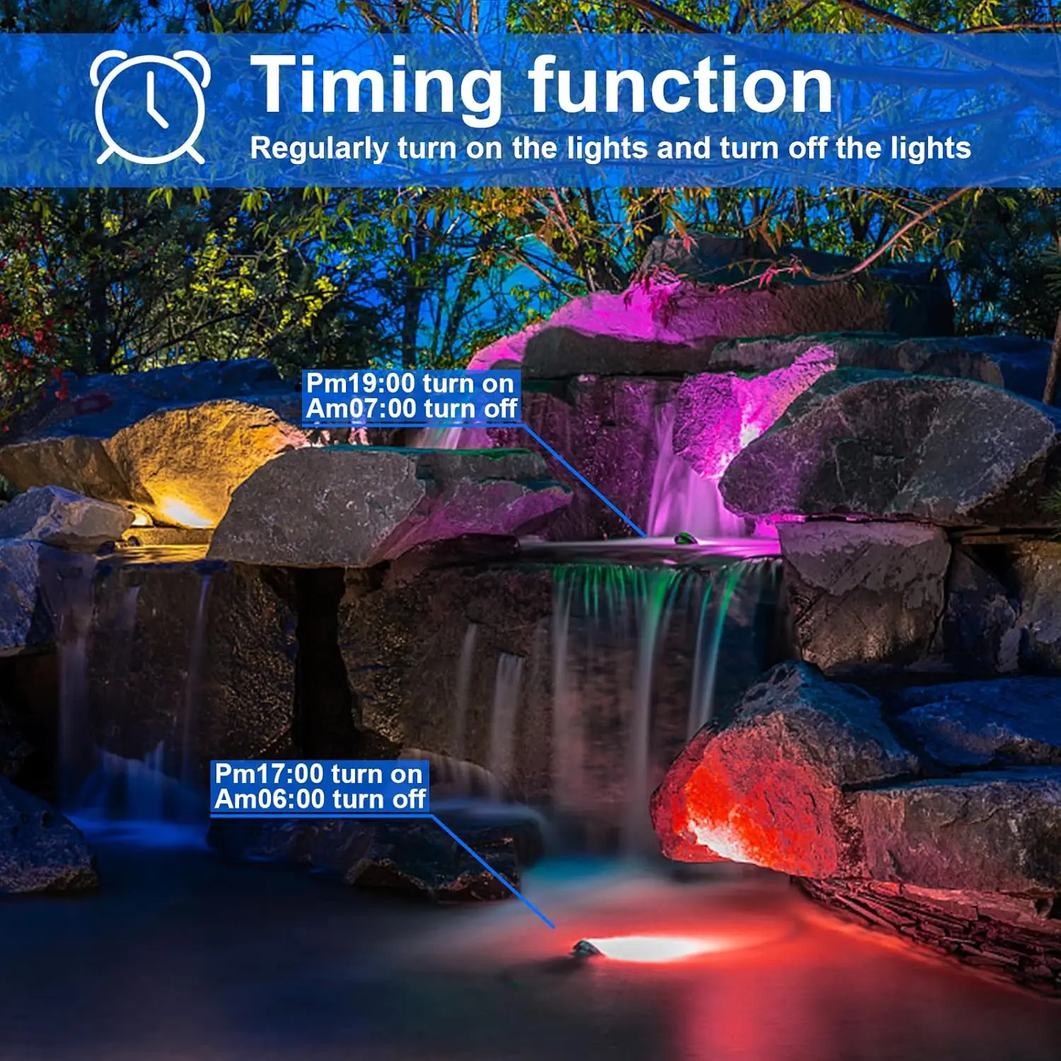 50W RGB Outdoor LED Flood Light, Color Changing Waterproof Landscape Lighting for Garden Yard Driveway (4 Pack) view 2