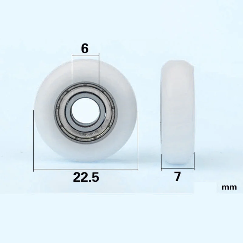5PCS 6*22.5 * 7mm 696 Bearing Package Plastic Wrap Pom Line Wire Rope Pulley