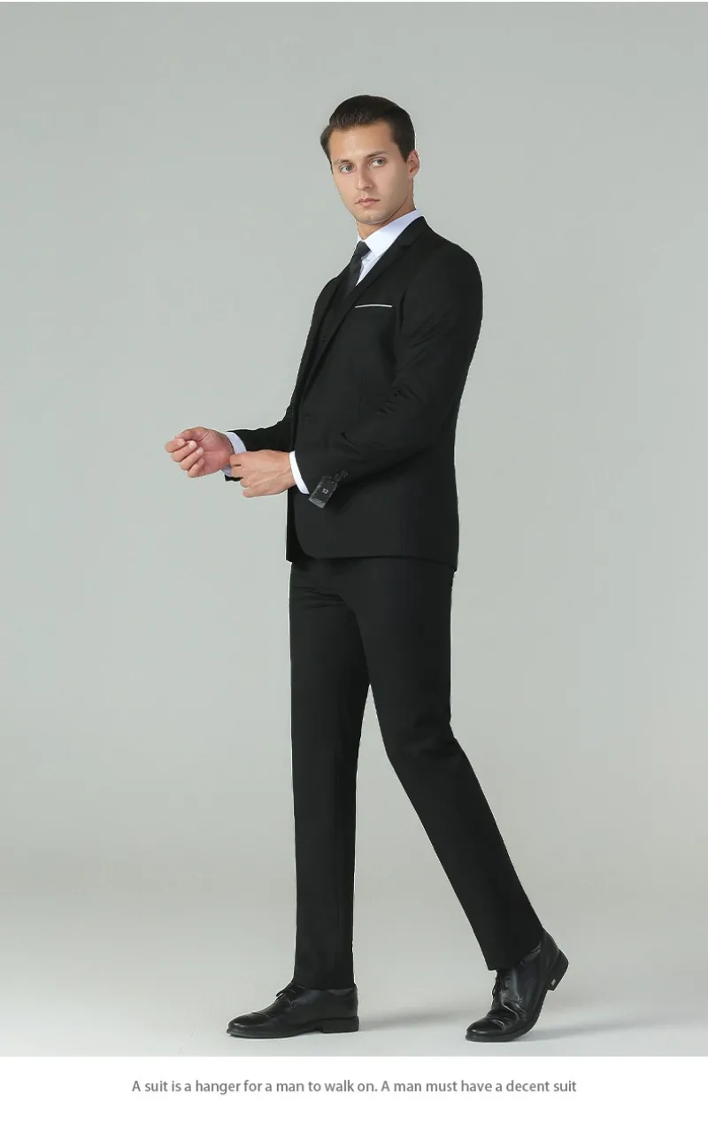 Herren 3-teiliger Hochzeitsanzug Slim Fit mit Reversblazer, Weste und Hose, Übergröße, Formeller Bräutigam-Anzug für Geschäftsanlässe, Bankette und Partys – Detail 14