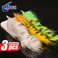 ANFS 3pcs Big Zonker Strip Streamer Fly Zonker Streamer Fly Big Zonker Strip Saltwater Fishing Streamer Fly Bass Pike Trout