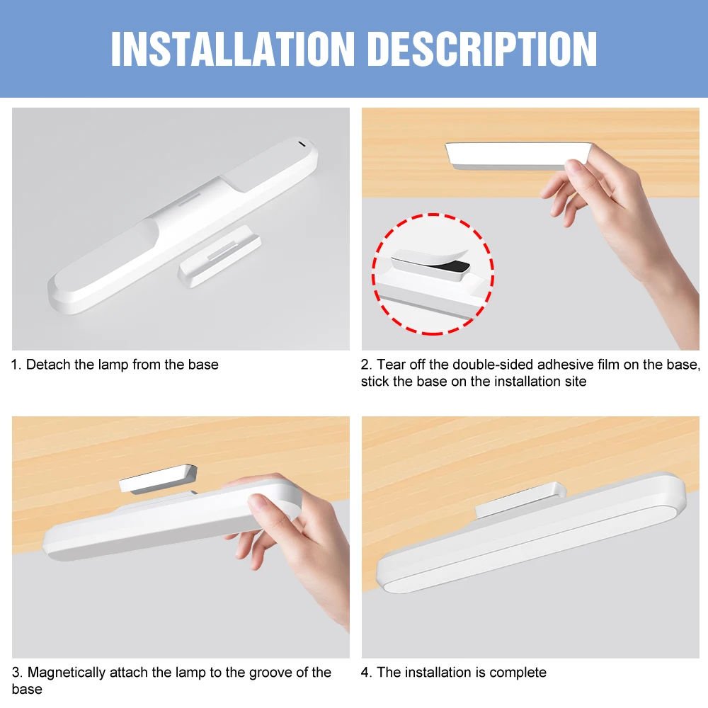 LED Mirror Light 5V Bedrooms Bedside Lamp Remote Control USB Powered Night Lamp Decor Three Color Switching Dressing Smart Lamp