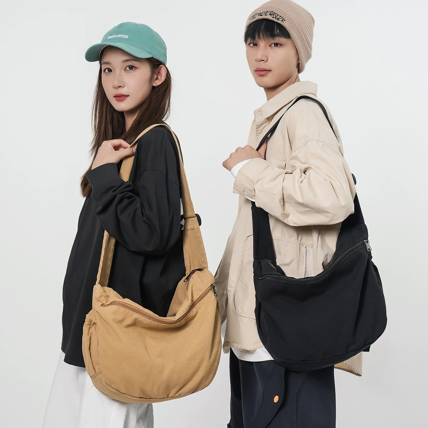 عادي قماش حقيبة نسائية 2025 جديد حقيبة ساعي Y2K الكتف حقيبة كروس حقيبة صديقة للبيئة الكورية المتسوق حقيبة يد للجنسين كيس دائم