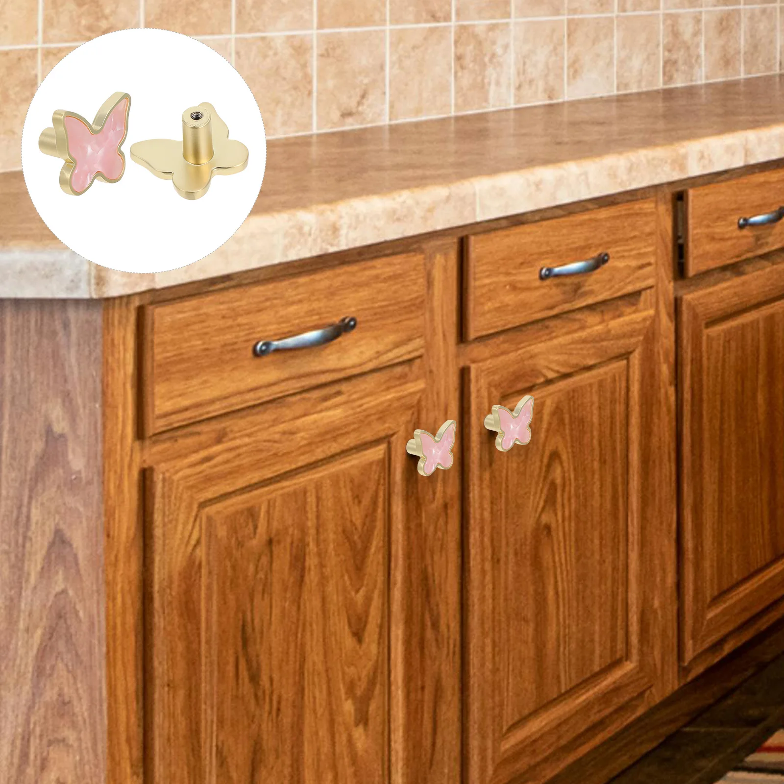 

2pcs Single Hole Butterfly Handles Zinc Alloy Pulls for Dresser Cabinets Wardrobe Doors Smooth Finish Minimalist Hardware