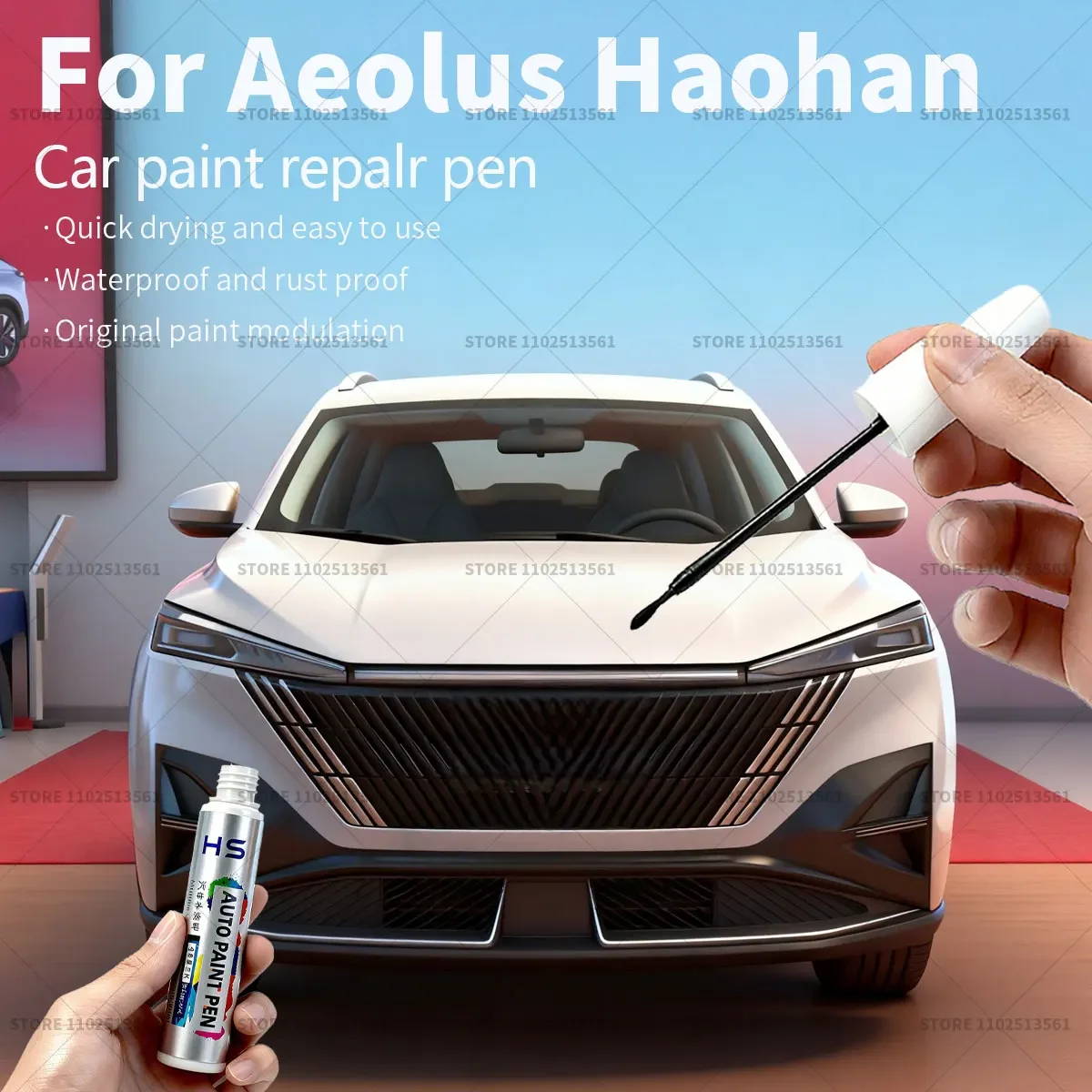 

Ручка для ремонта автомобильной краски, средство для удаления царапин, сделай сам, автоаксессуары для Aeolus Haohan, черный 009, зеленый 038, серебристый 037, белый 036