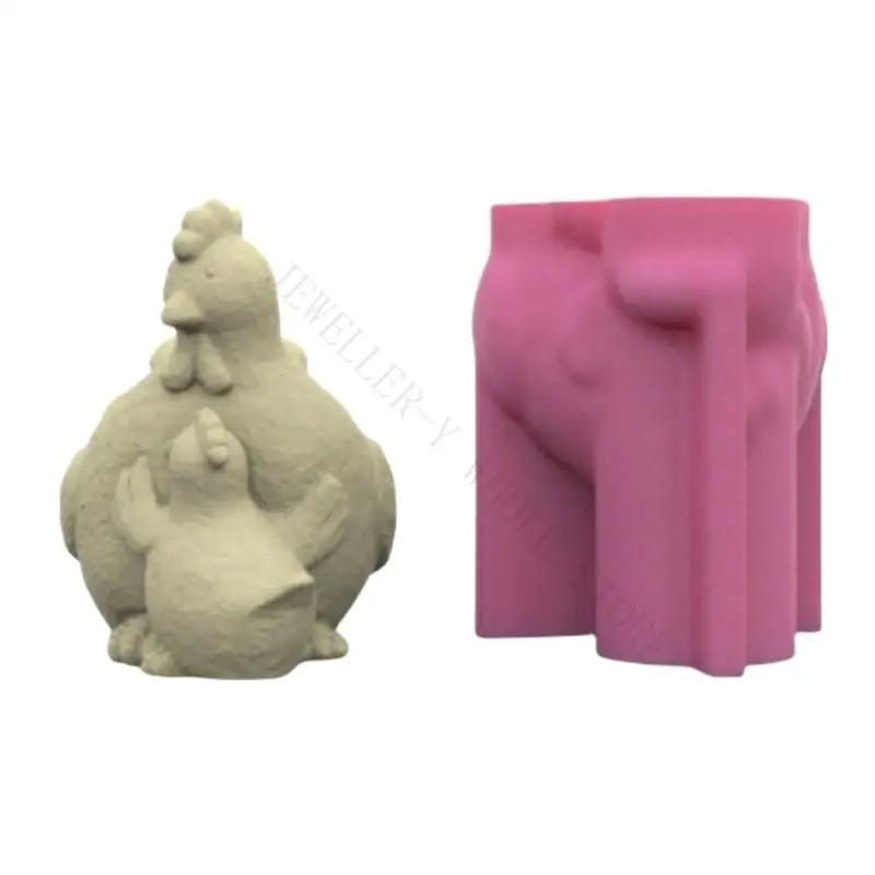 R7UF Silicone Vase Molds Pen Holder Mold Hen Silicone Flowerpot Mold Silicone Texture for Hand-Making Vase Flowerpot