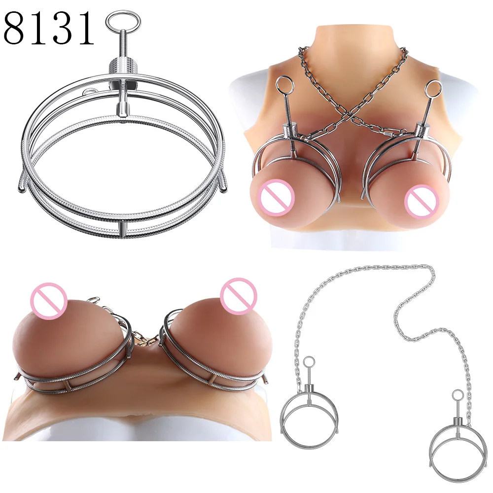 QKKQ Stainless Steel Chest Clamp And Restrain Breast Bondage Nipple Stimulation Pleasure BDSM Sex Toys For Women Men Fetish Toy