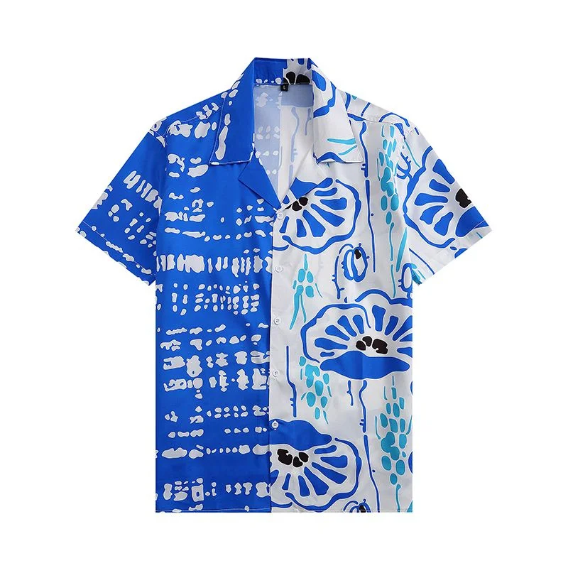 Fashion Summer Flower Designer Shirt Men Casual Street Short Sleeve Tops Loose Lapel Button Hawaiian Beach Shirts Women Clothing