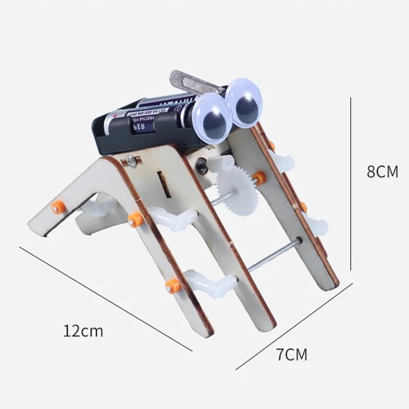 Imagination DIY Handmade Walking Spider Robot Bionic Robot Assemble Model Science Technology Education Experiment Kit Wooden