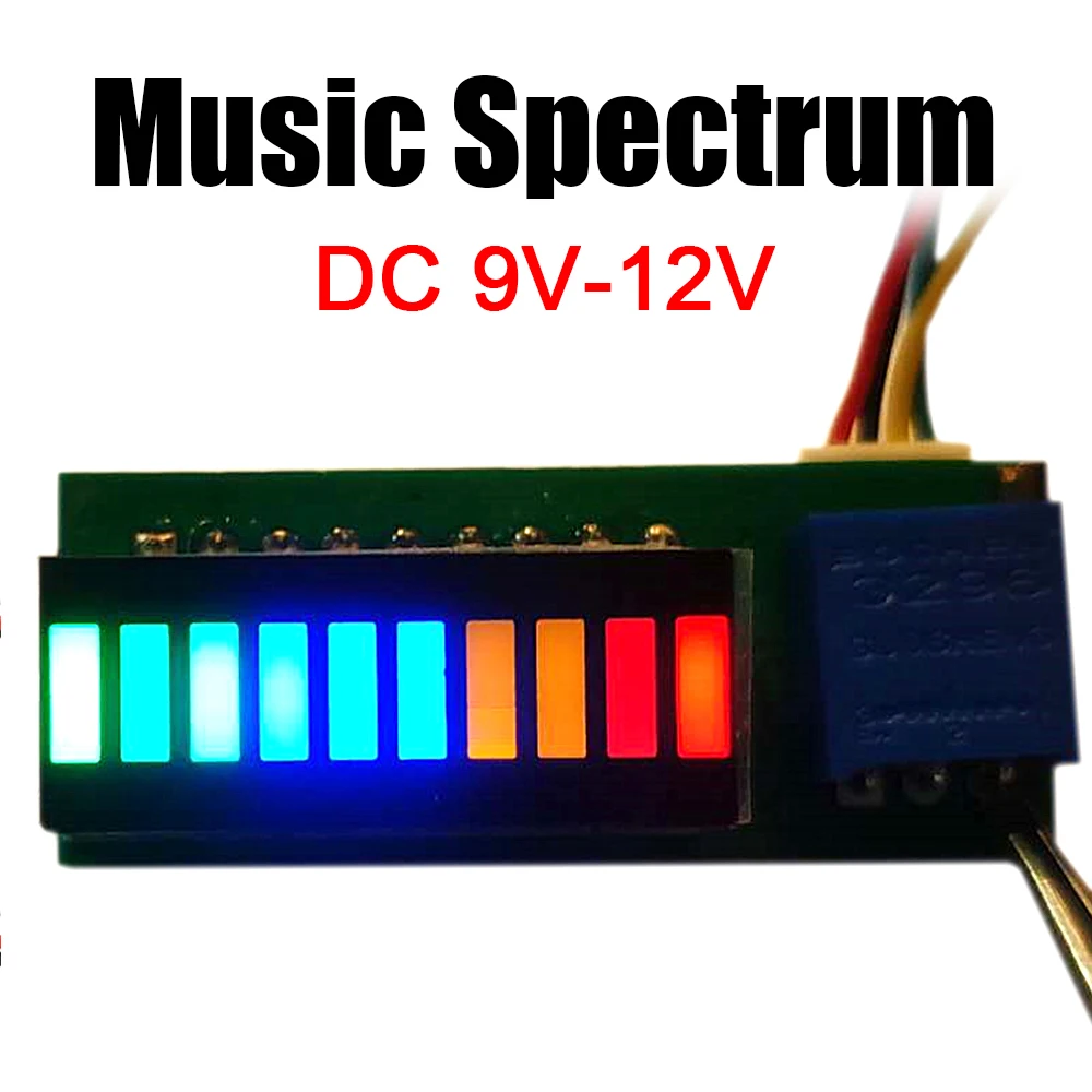 10 Segment Amplifier Music Melody Indicator Light LED Music Spectrum Display Level Meter DIY Audio Signal Power AMP