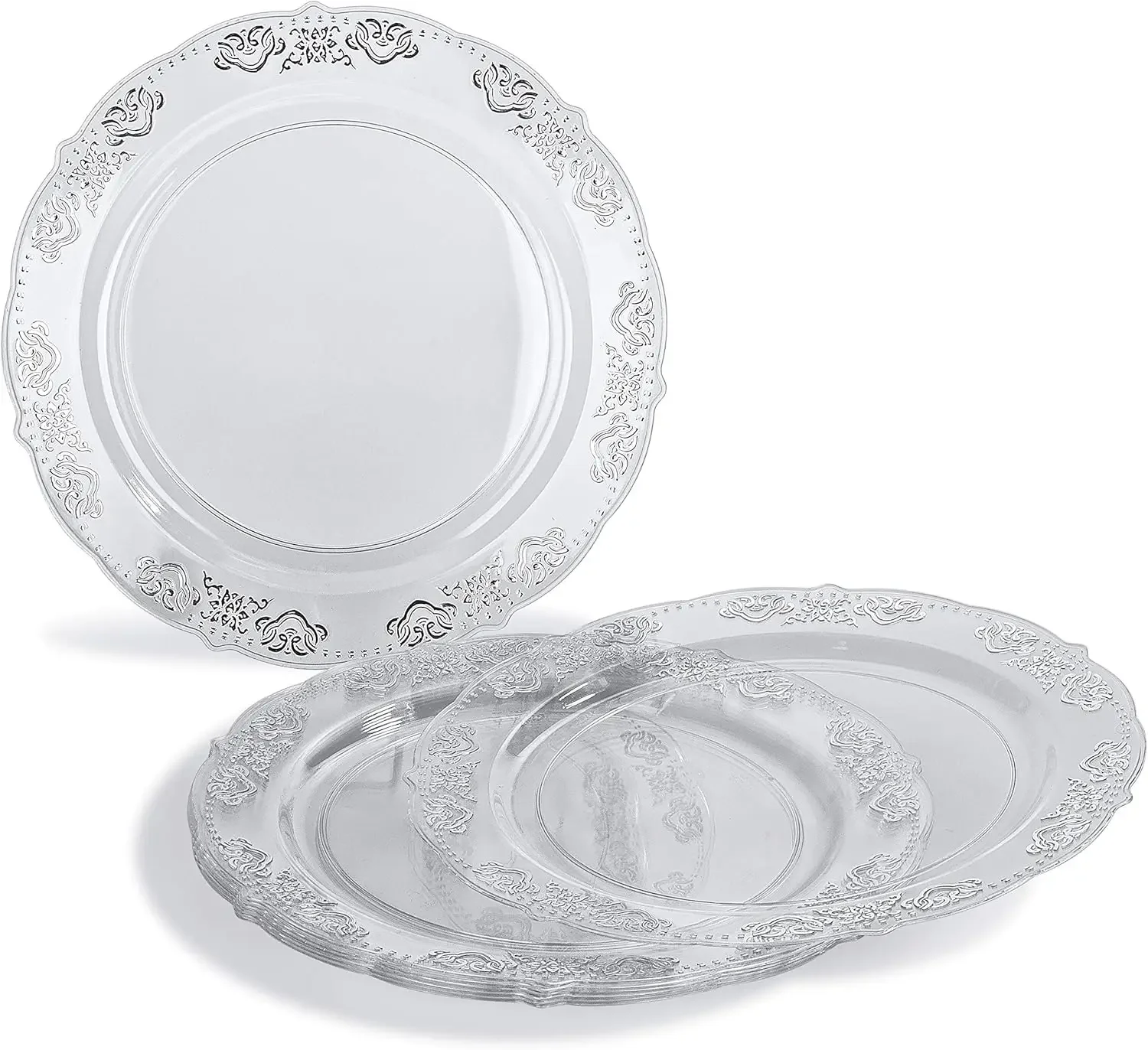 360 Pcs set (60 guest) Wedding Disposable Plastic Plate and Silverware Combo 10.25