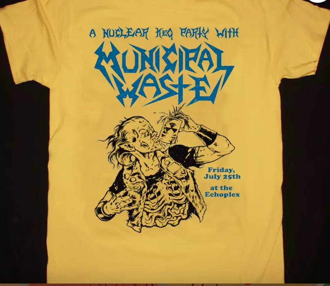 Rare Municipal Waste Music Short Sleeve Yellow All Size Unisex Shirt