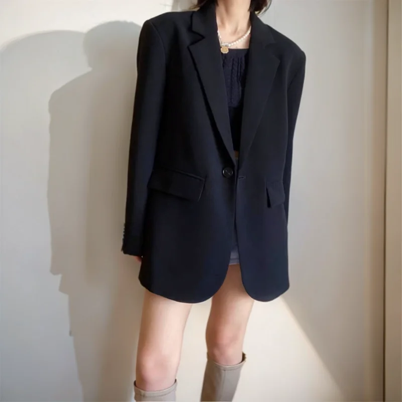 

Женские блейзеры цвета тауп с академическим эффектом, свободного кроя, для интеллектуальных женщин, с нашивками на локтях, в образовательном стиле