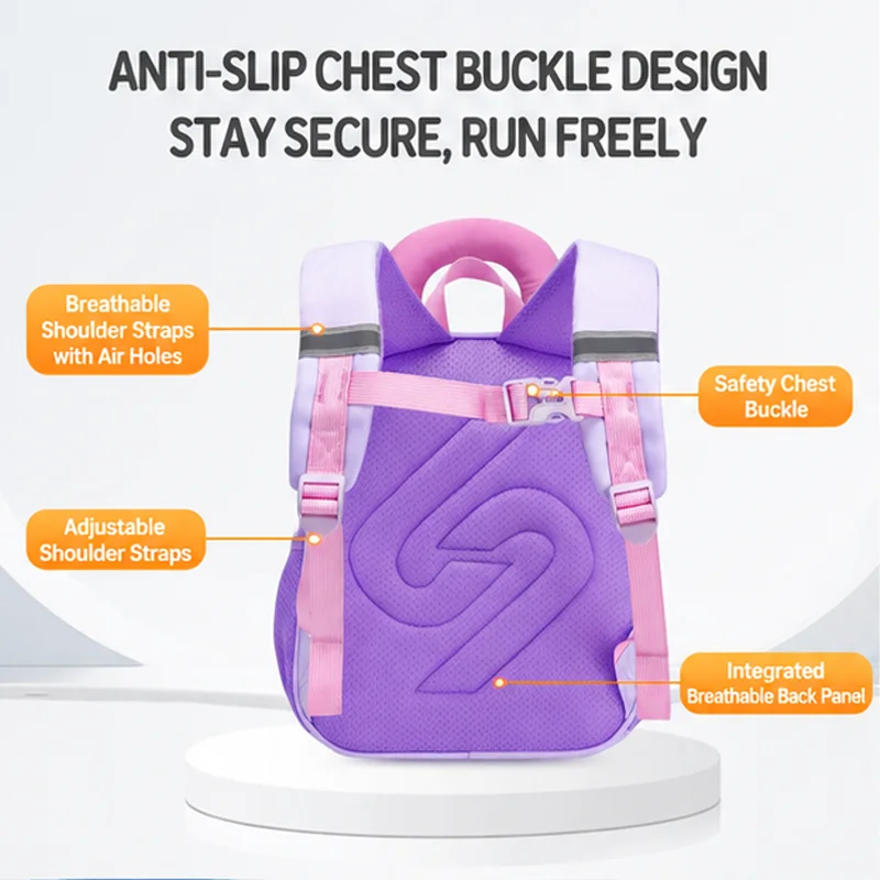 Sun Eight Double Shoulder Backpack, Breathable Anti‑Slip Chest Buckle Adjustable, Integrated Pack For Outdoor Travel Ready Stock