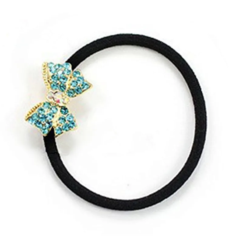 Wholesale Hair Jewelry Hair Accessories Small Rhinestone Bow Hair Accessory Headband Hair Rope 2 Colors In Stock