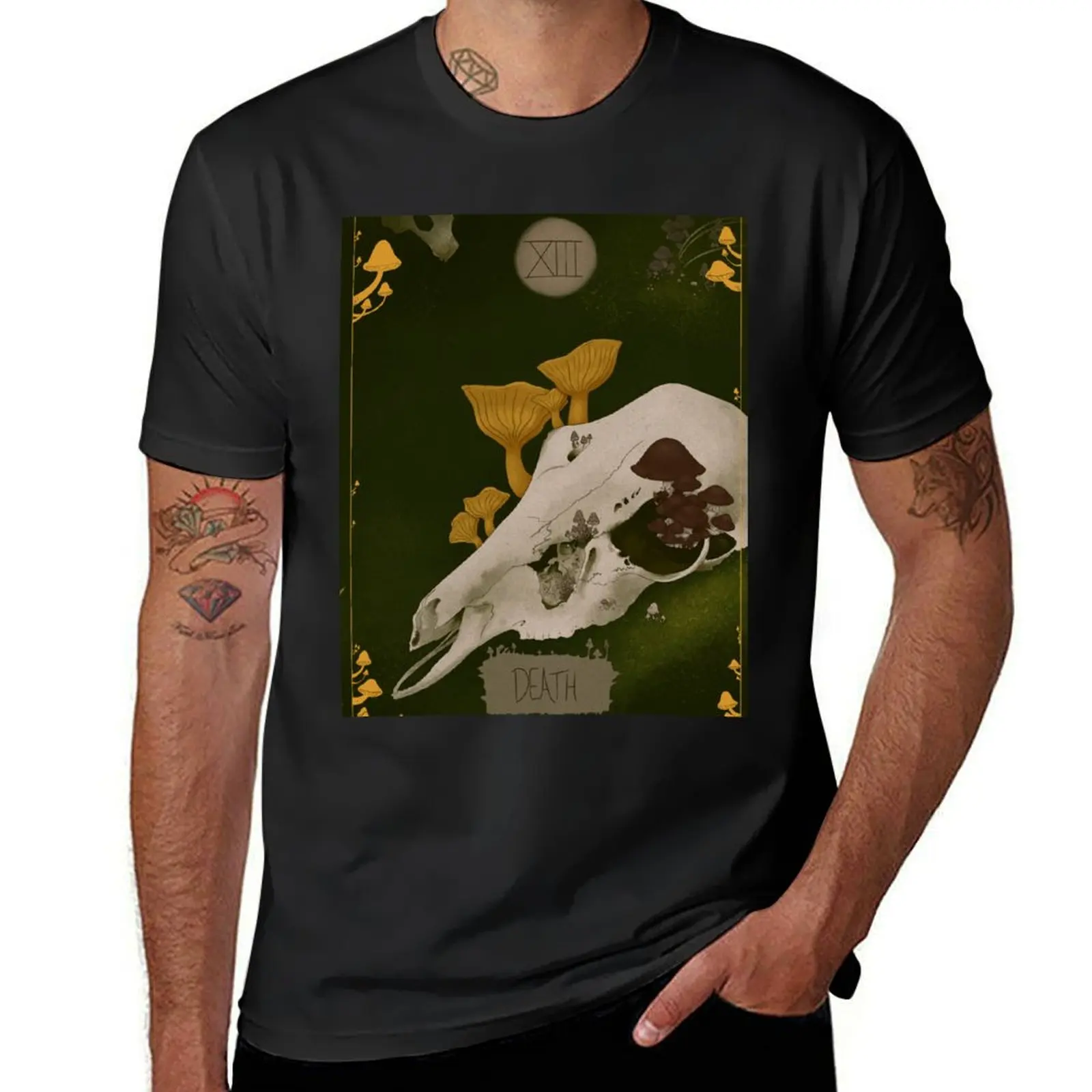 Death Tarot Card T-Shirt quick-drying customizeds heavyweights sweat men clothing