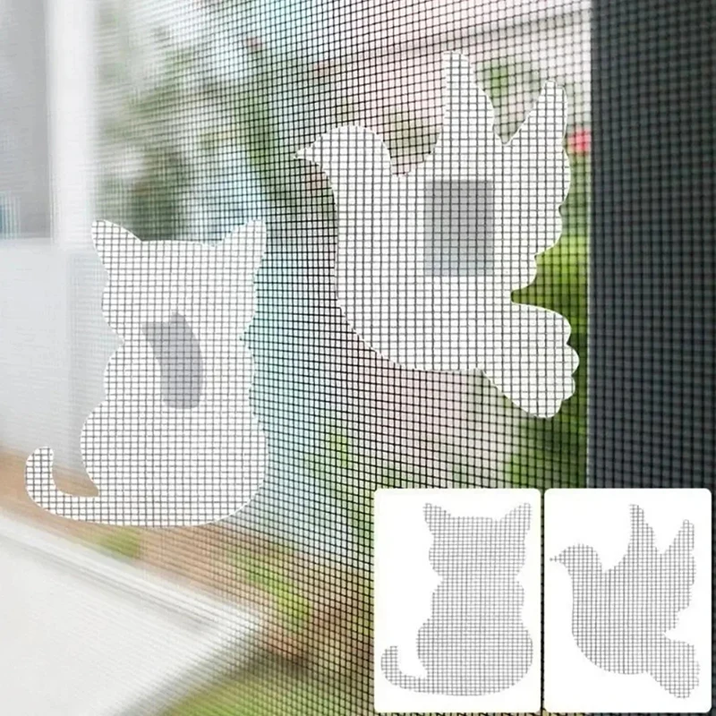 20Pcs Cat/Bird Shape Mesh Repair Support Effective Tapes For Windows Screen Patch Self-adhesive Mosquito Net Window Screen Tape