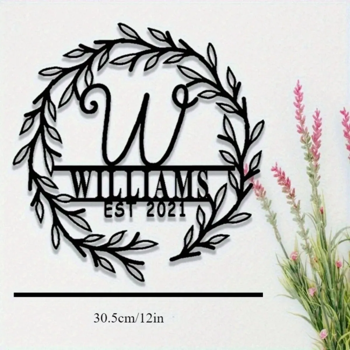 Customized Last Name Metal Monogram Sign with 