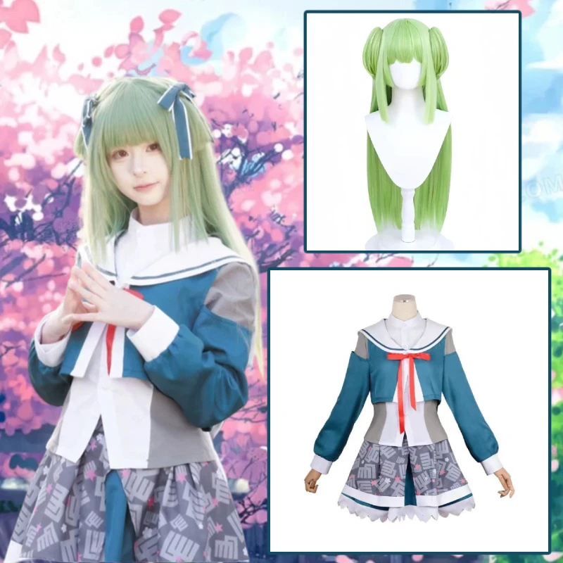 

Murasame Cosplay Costume Wig Women Anime Lolita Kimon School Uniform Coat Shirt Skirt Outfit Halloween Christmas Party