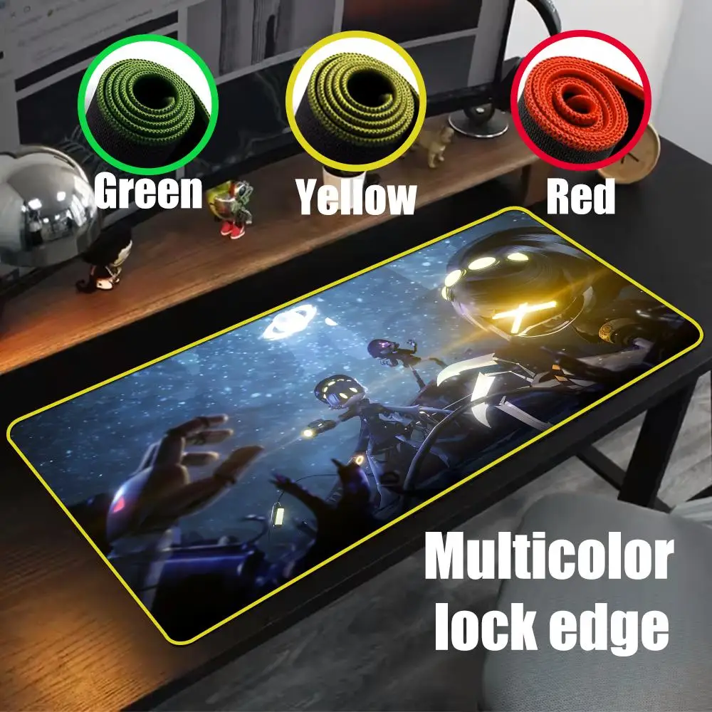 Cool Murder-Drones Mouse Pad 90x40cm Yellow Colorful Lock Edge Pure Natural Rubber Desktop Anti slip Large Mouse Pad