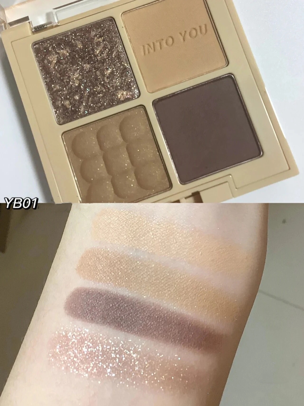 INTO YOU Daily Life Eye Shadow Palette 4 Colors Shining Silky Potato Texture Matte Pearlescent Eyeshadow Natural Makeup