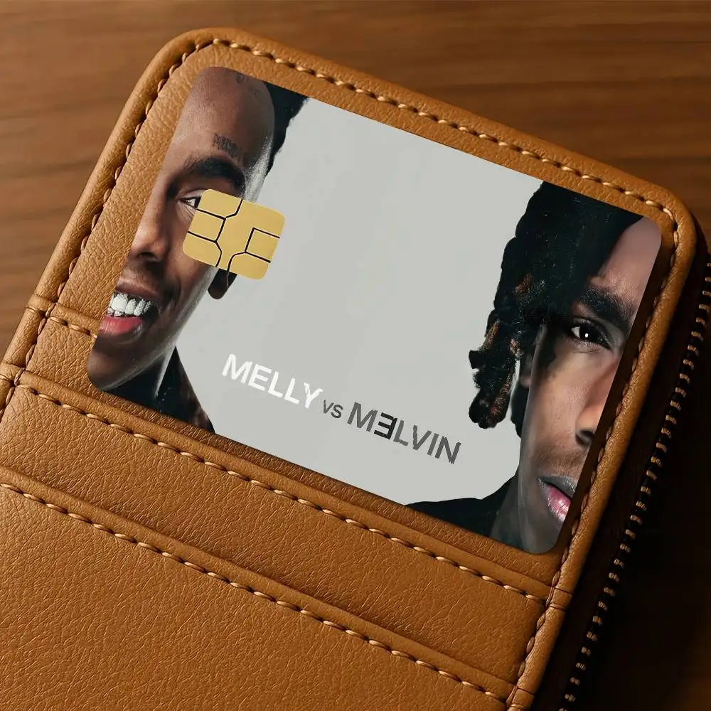 rapper Y-YNW Melly Card Stickers Waterproof Film skin Cover 4PCS Credit Card stickers Debit Front Decoration Bank Subway Pass