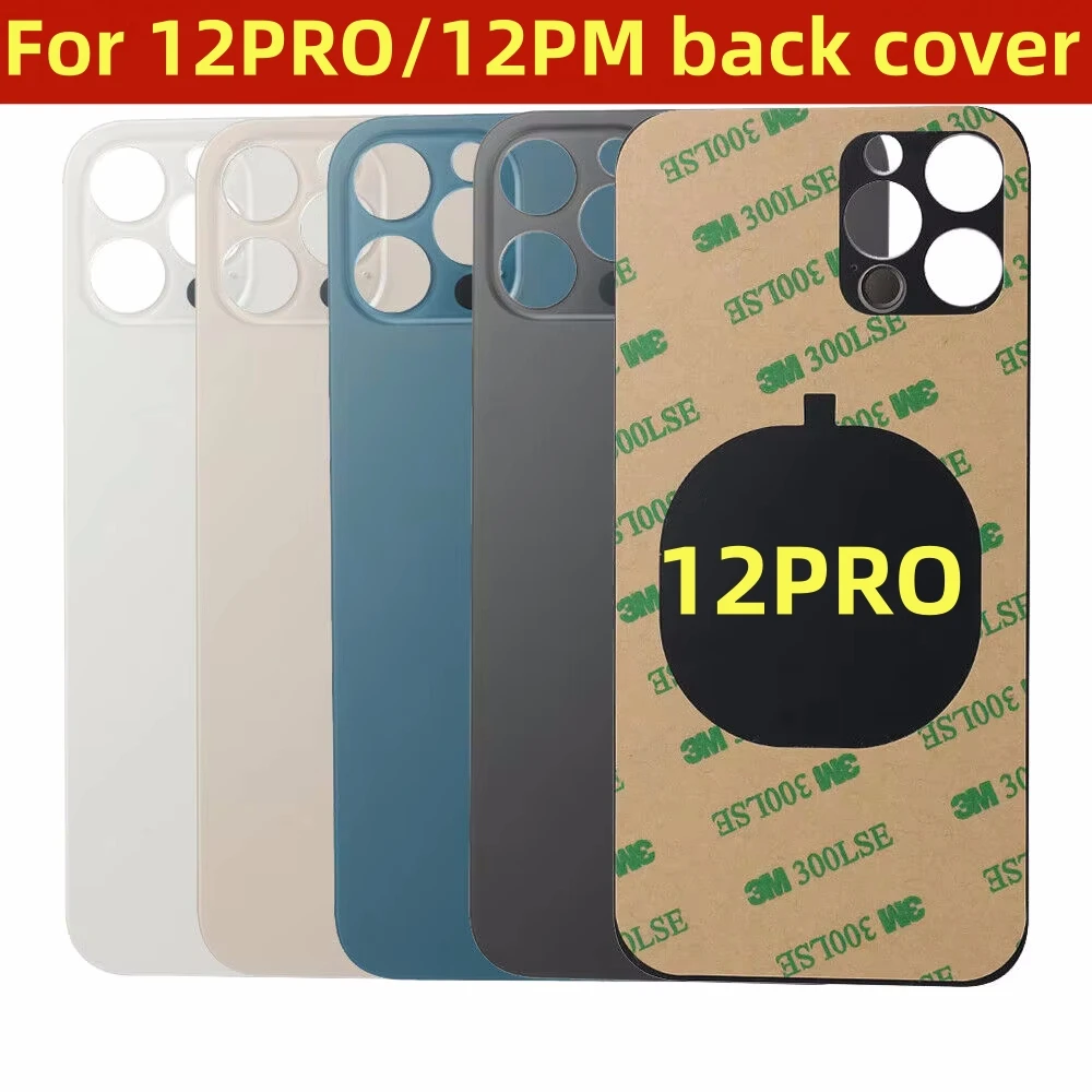 For iPhone 12 Pro Max Back Glass Panel Battery Cover Replacement Parts best quality size Big Hole Camera Rear Door Housing Case