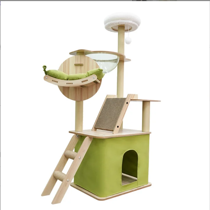 

2026 Hot Sell Luxury Wooden Style Cat House Pet Furniture Cat Climbing Pet Supplies