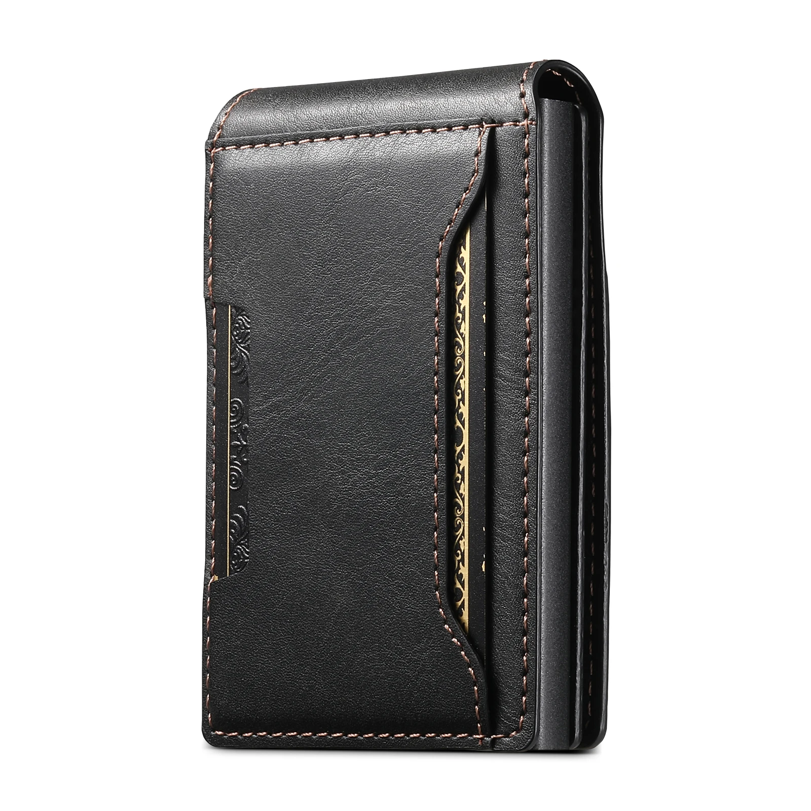 SUTENI Kartensteckplatz, Brieftasche, Flip-Cover, Kartenbox aus Kunstleder, drückt den Knopf automatisch die Karte aus – Detail 18