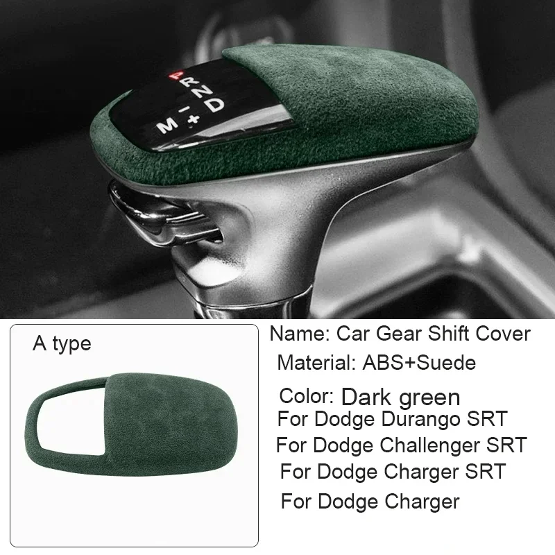 

Car ABS Suede Gear Lever Protect Shell For Dodge Durango Challenger Charger SRT Auto Protect Gear Head Cover Interior Accessory