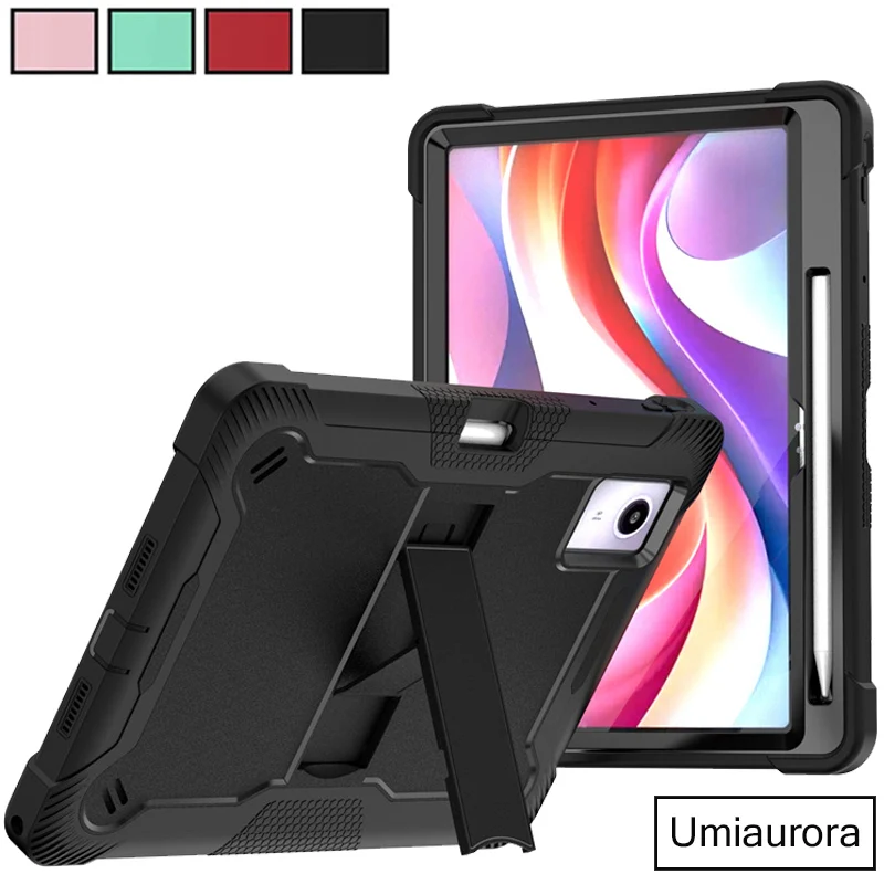 For Lenovo Idea Tab Plus 12.1 inch TB361FU TB361ZU TB365FC Shockproof Silicon PC Pencil Holder Tablet Case Kickstand Armor Funda