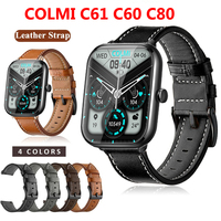 20mm Leather Strap Watchband for COLMI C61 C60 C80 Smart Wriststrap Quick Releas Bracelet for COLMI C80 Watches Accessories