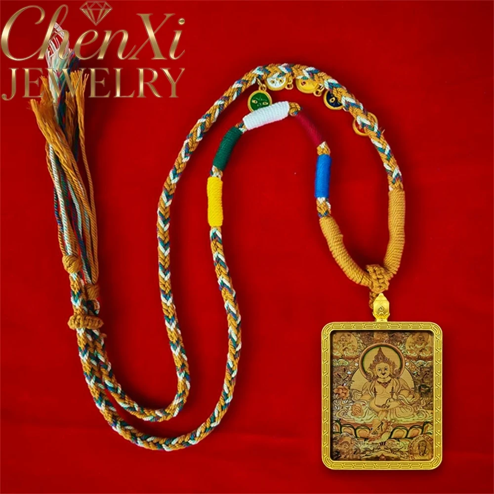 High-End Zaki Lam, Yellow God Of Wealth, Green Tara, Medicine Master, Fox Spirit Alloy Thangka Exquisite Pendant Elegant Charms