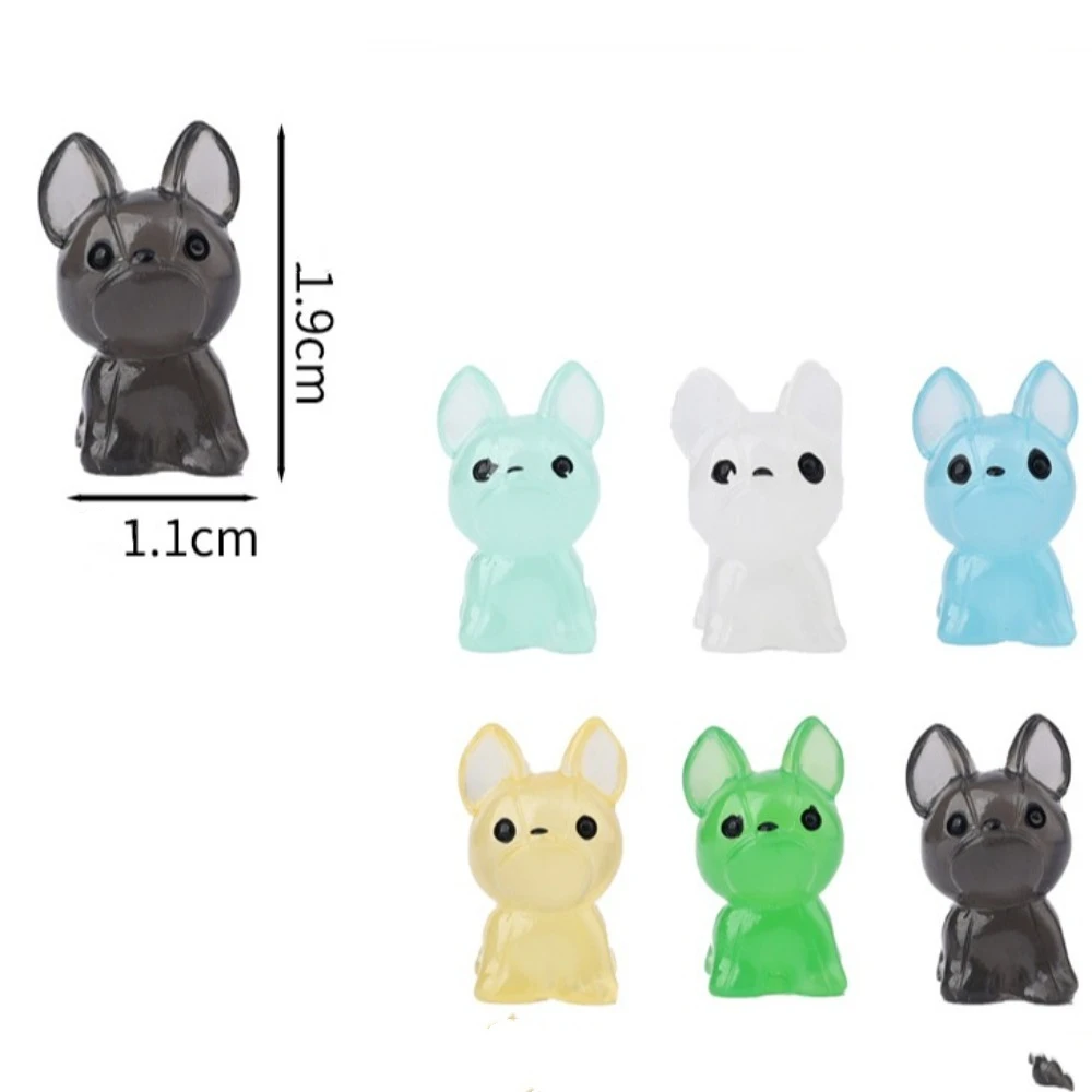 DIY Mini Fluorescent Dog Glow in The Dark Decoration Accessories Miniature Dog Figurine Micro Landscape Ornaments