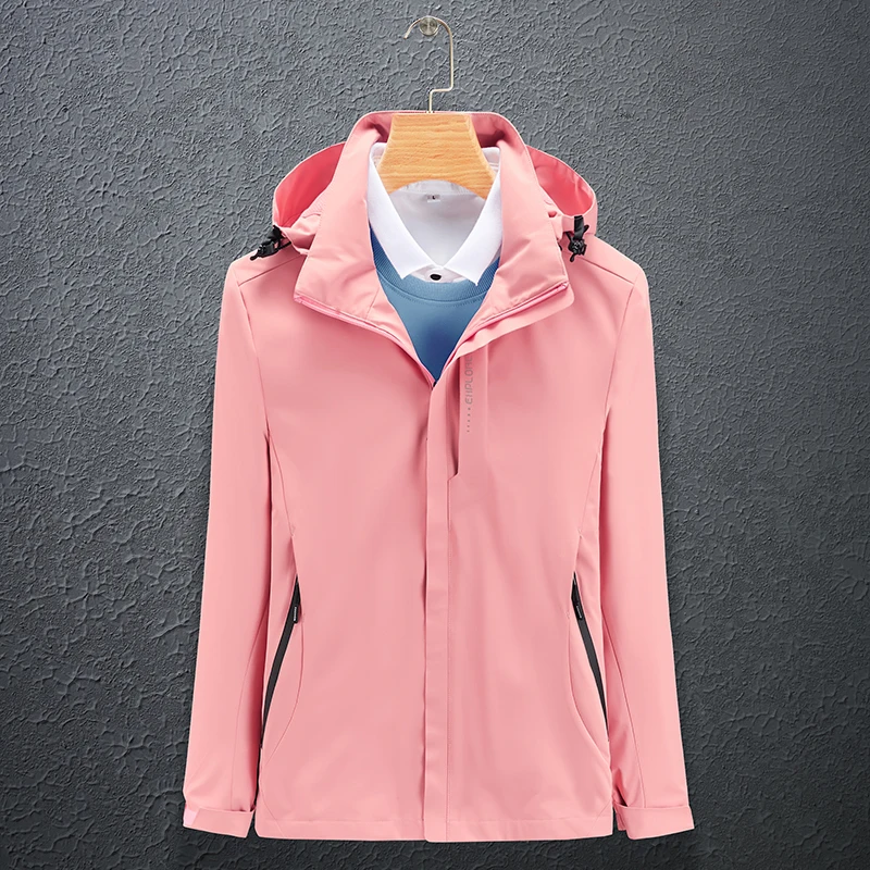 

Detachable Hooded Male Outdoor New Men Jacket Spring Mountaineering Jacket Couple Fashion Women Thin Zipper Coat