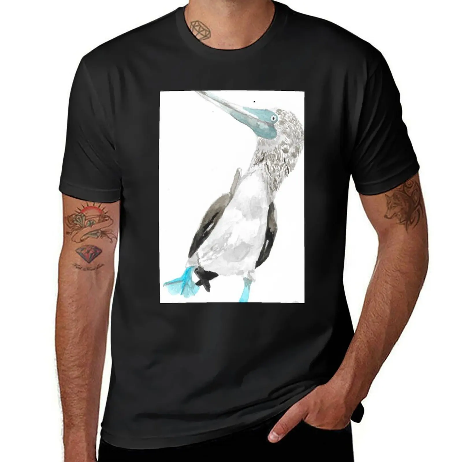 Blue footed booby 1 T-Shirt anime summer tops blanks black t shirts for men